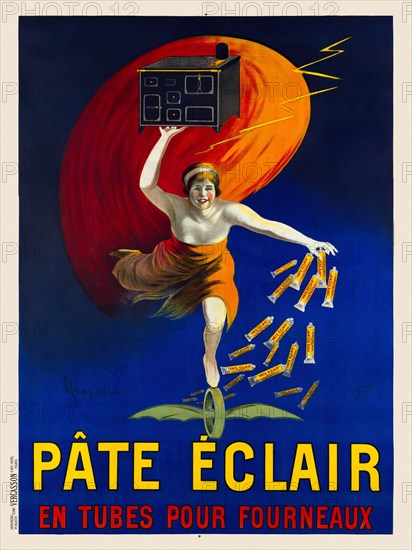 Pâte Eclair, en tubes pour fourneaux by Leonetto Cappiello (1875-1942). Poster published in 1912 in France.