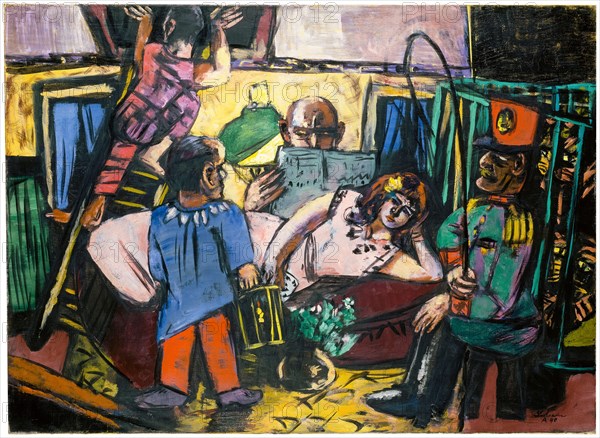 Max Beckmann, Circus Caravan, painting in oil on canvas, 1940