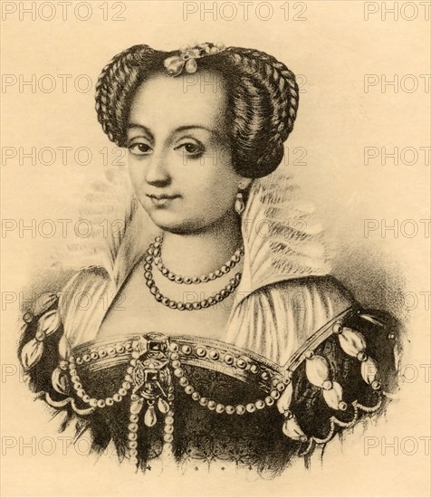 Marguerite de Valois, Queen Margot, 1553 - 1615.  1st wife of Henry IV of France and daughter of Henry II of France and Catherine de Medici.