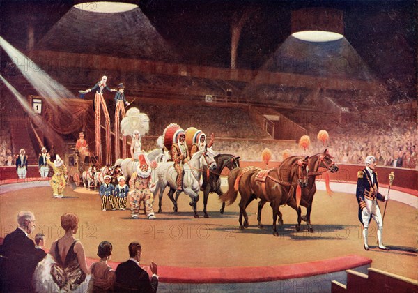 The Parade before the Performance, after the painting entitled Circus by Seago. From The Illustrated London News