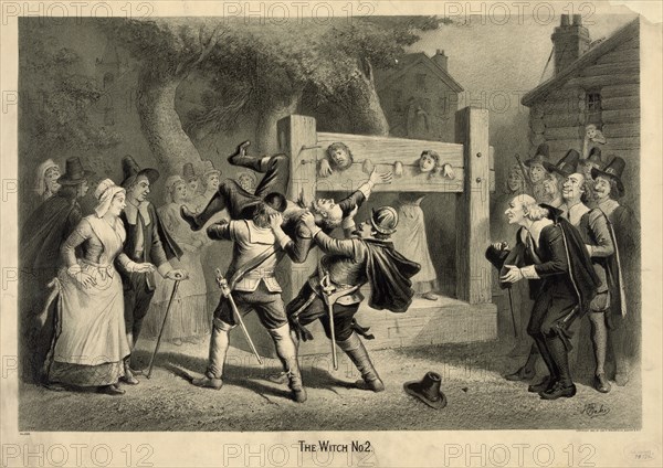 The witch no. 2. Depiction of the Salem Witch trials by Joseph E. Baker (1837-1914) Published c1892