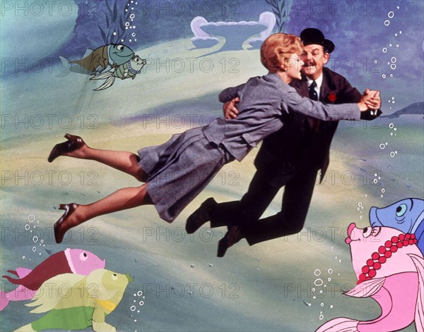 RELEASE DATE: December 13, 1971. MOVIE TITLE: Bedknobs and Broomsticks. STUDIO: Walt Disney Pictures. PLOT: An apprentice witch, 3 kids and a cynical conman search for the missing component to a magic spell useful to the defence of Britain. PICTURED: ANGELA LANSBURY as Eglantine Price and DAVID TOMLINSON as Mr. Emelius Browne.