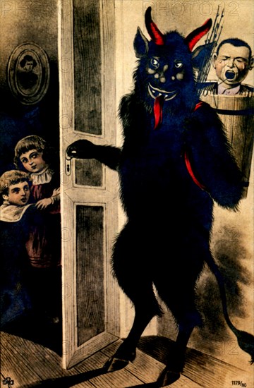 1900s Germany The Krampus Devil Postcards Poster