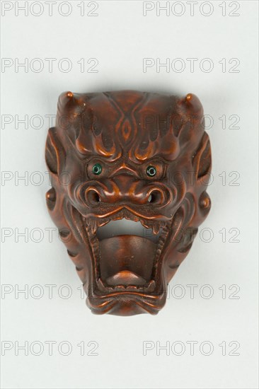 Netsuke of Devil Mask with Wide-Open Mouth, 19th century