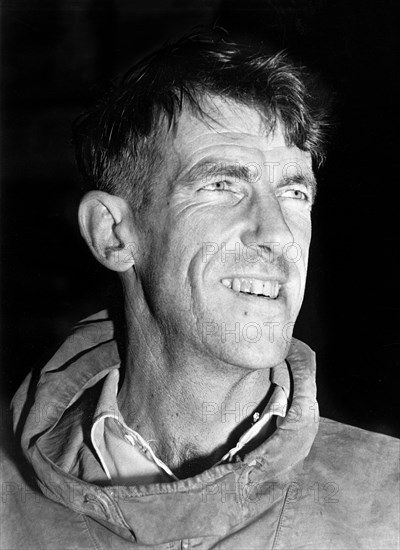 Sir Edmund Hillary (1919-2008), portrait of the New Zealand mountaineer, c.1953.