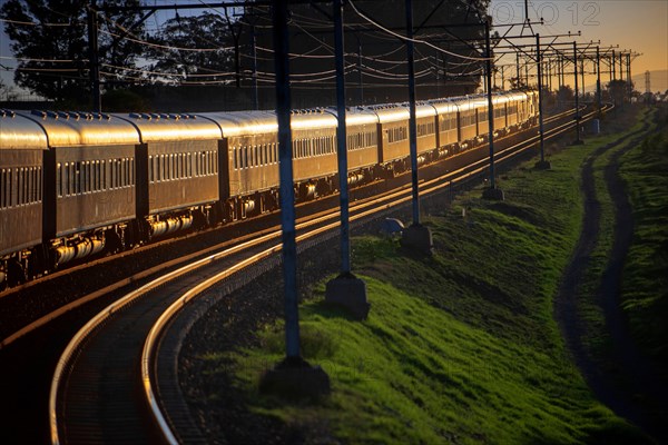 The Rovos Rail luxury train travelling between Cape Town and Pretoria in South Africa Pride of Africa beautifully rebuilt Classic train that form par