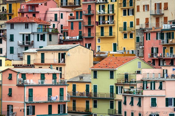 Colorful houses of Manarola, Cinque Terre, Liguria, Italy.