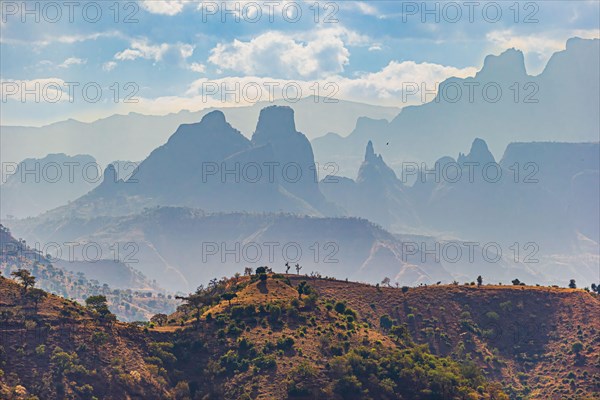 Breathtaking landscape view of the Simien Mountains National Park, Ethiopia