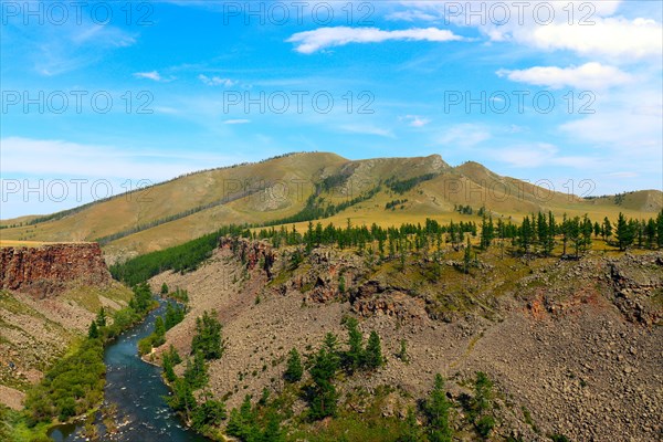 Chuluut River canyon in Mongolia Asia