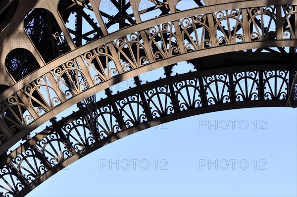 Eiffel Tower detail in Paris, France