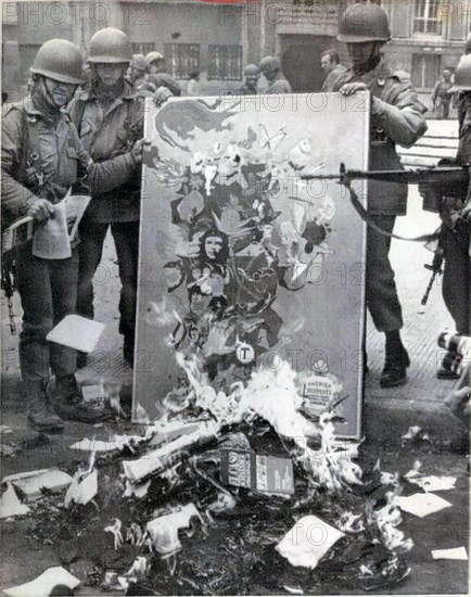 Chile, 1973. Soldiers Burning Marxist literature