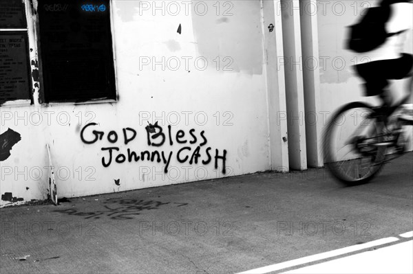Graffiti tribute to Johnny Cash.  Photo was taken in Austin, Texas.