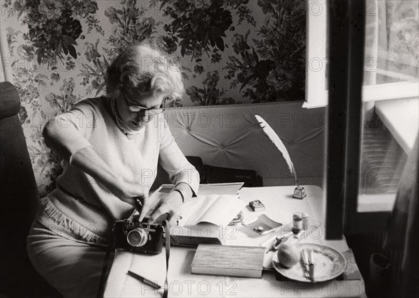 LENI RIEFENSTAHL - German film director seen here in her Paris apartment about 1970