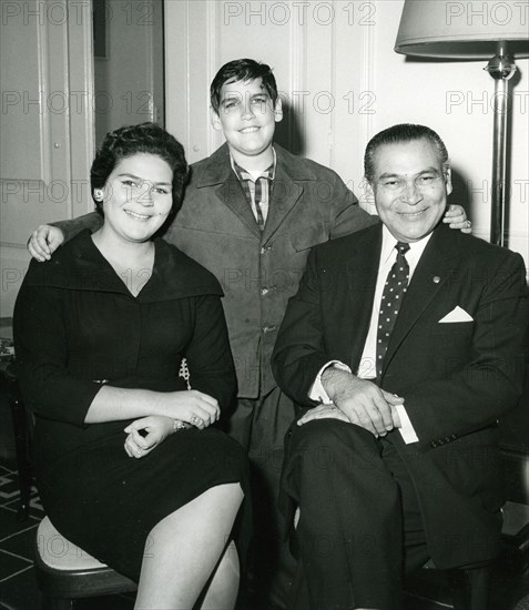 FULGENCIO BATISTA former Cuban President in exile in Madiera with daughter Elisa and son Carlos Manuel, aged 12