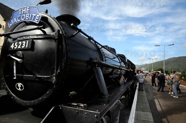 Waiting at the Platform before The Jacobite Steam train Journey from Fort William to Mallaig, Scotland