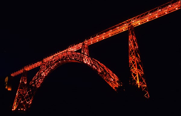 Garabit Viaduct illuminated, Cantal, France