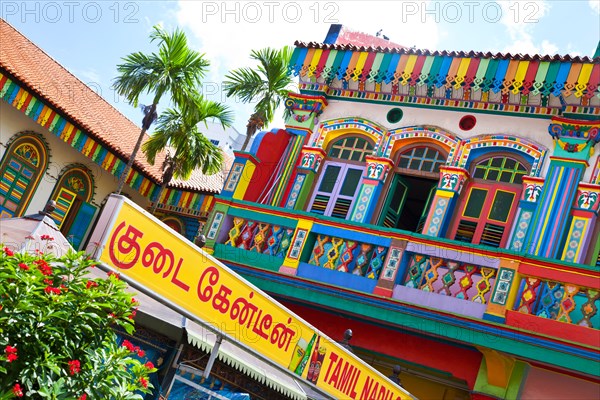 South East Asia, Singapore, Little India, Colourful Heritage Villa, once the residence of Tan Teng Niah