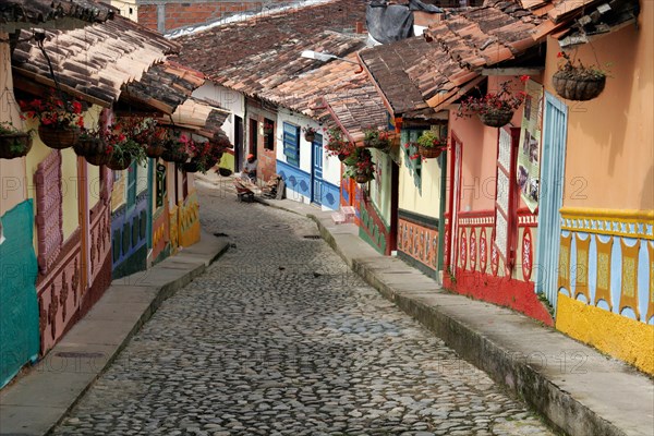 Frescolike adornment of  traditional houses in the pleasant holiday town of Guatapé near Medellin, Colombia, South America