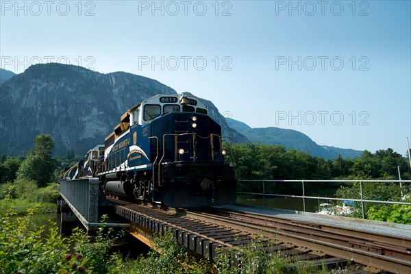 The Rocky Mountaineer Whistler Sea to Sky Climb and the Stawamus Chief. Squamish, BC, Canada.