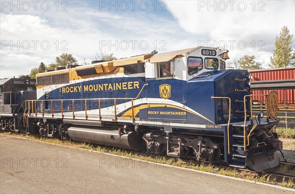 A railway engine for the Rocky Mountaineer train Canada