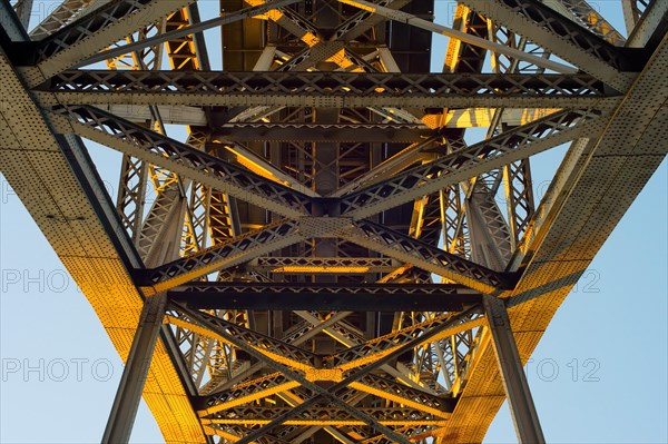 Dom Luis II bridge. View from under the bridge. Background