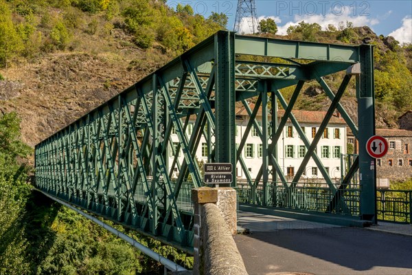 Eiffel bridge of Monistrol d'Allier village. Haute Loire. Auvergne. France