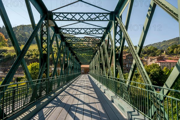 Eiffel bridge of Monistrol d'Allier village. Haute Loire. Auvergne. France