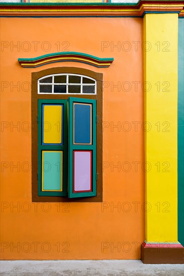 Colorful houses in little India, Singapore