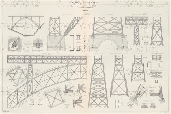 Viaduc de Garabit Planche 4 - Mémoire de G. Eiffel