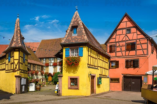 Medieval buidings in Eguisheim near Colmar, France