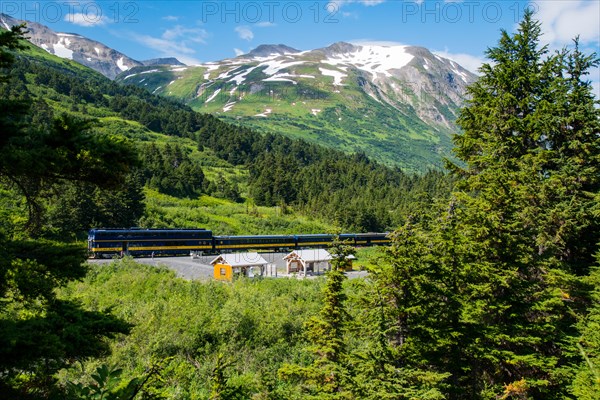 Alaska Railroad Glacier Discovery train trip,  Chugach National Forest, Alaska.