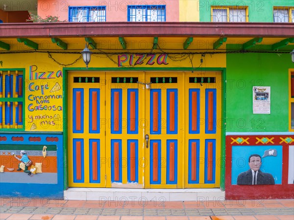 Guatape, Colombia. Typically colourful buildings in Guatape Colombia