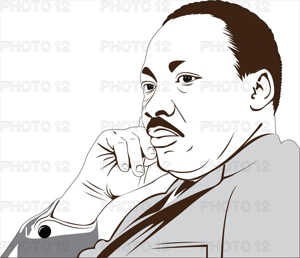 Martin Luther King Jr. (1929 – 1968) an American.  where he delivered his famous "I Have a Dream" speech. vector image of martin luther king.