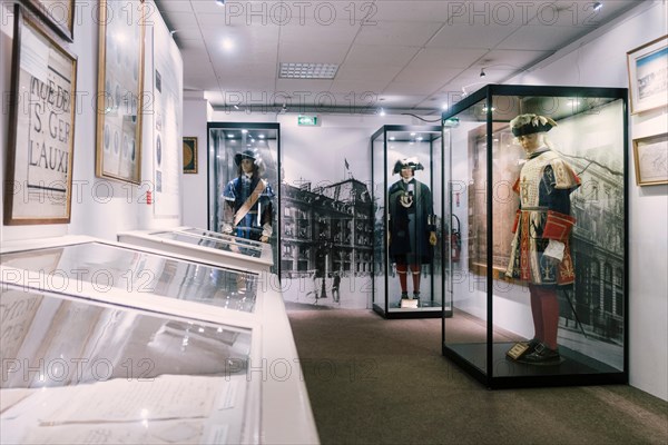 Paris, France - Sept 03, 2019:Exhibition in the  "Musee de la Prefecture de Paris", (Police Museum) in Paris, France.