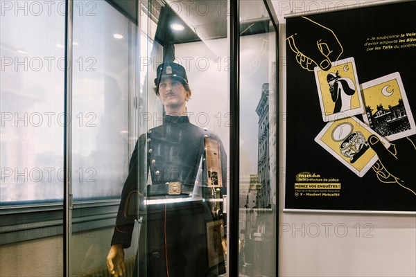 Paris, France - Sept 03, 2019:Exhibition in the  "Musee de la Prefecture de Paris", (Police Museum) in Paris, France.