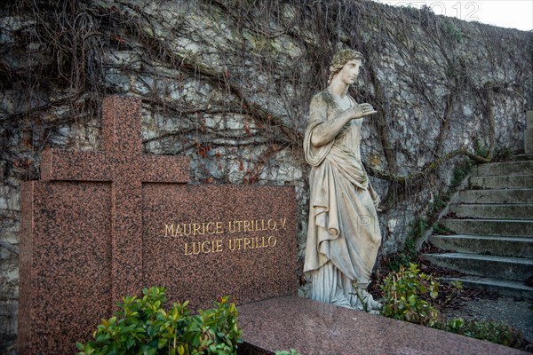 Tomb of Maurice Utrillo and Lucie Valore. Montmartre. Saint-Vincent cemetery.