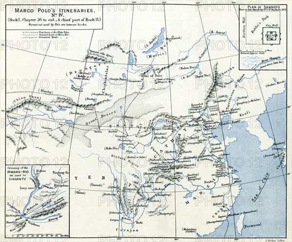 Routes of Marco Polo, 13th Century