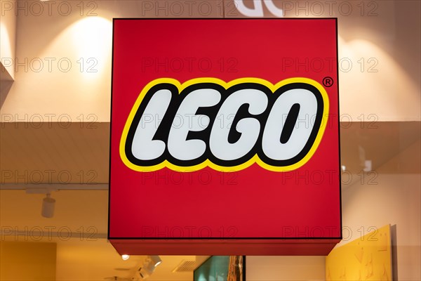 Seville, Spain - September 18, 2020: The entrance of LEGO Store inside of Lagoh Sevilla shopping mall in Seville (Centro Comercial Lagoh Sevilla), And