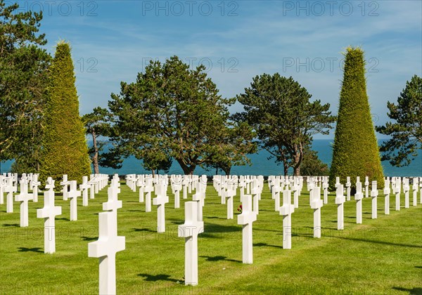 Normandy American Cemetery and Memorial at Colleville-sur-Mer in France.