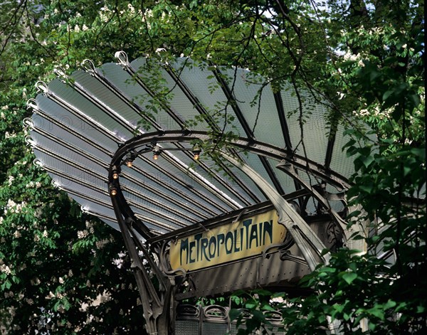 Art Nouveau, Metro Station entrance, Paris, France.