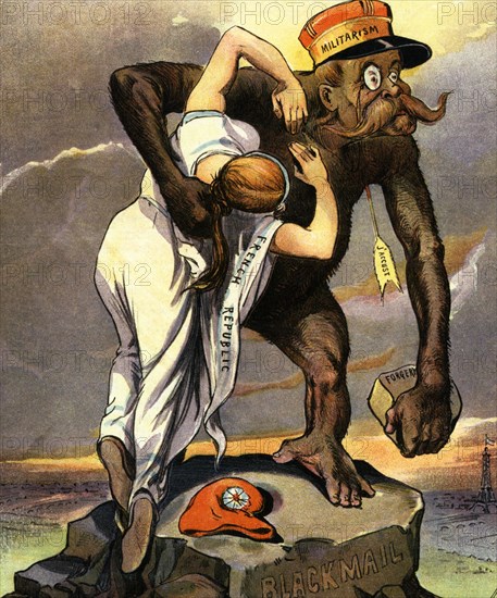THE DREYFUS AFFAIR A French cartoon ridiculing the abuse of Law in the case against Alfred Dreyfus in 1893-4