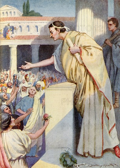 Marcus Tullius Cicero takes his case against the Roman politician/senator Lucius Sergius Catiline to the Roman people.