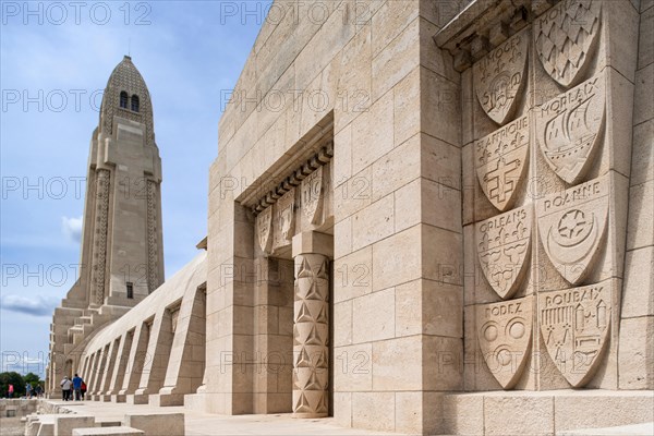 Douaumont ossuary and military cemetery for First World War One French and German soldiers who died at Battle of Verdun, France