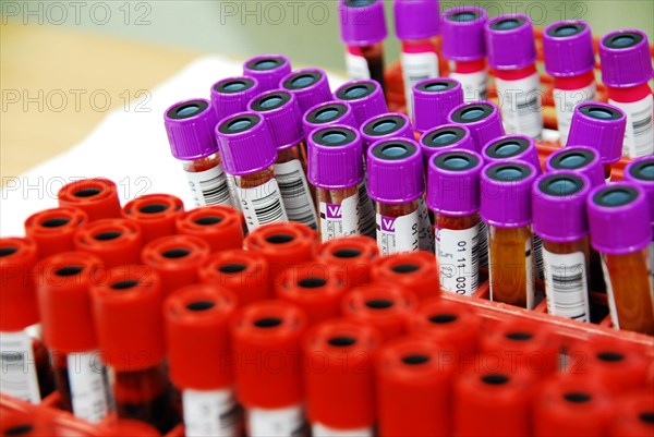 Blood samples in blood bank for blood donation