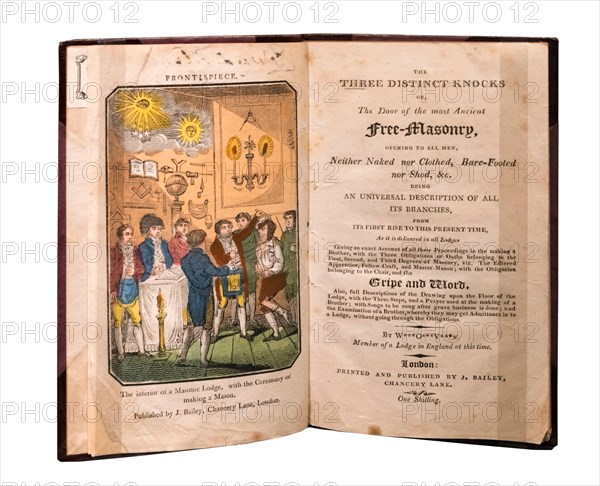 The Three Distinct Knocks, an early 19th century book about the rituals of the Freemasons (c.1818).