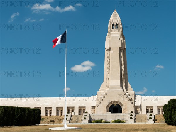 Cemetery outside of the Douaumont ossuary near Verdun France. Memorial of the soldiers who died on the battlefield during the Battle of Verdun in Worl