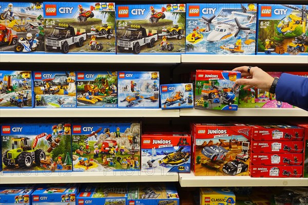 Lego toys in a store