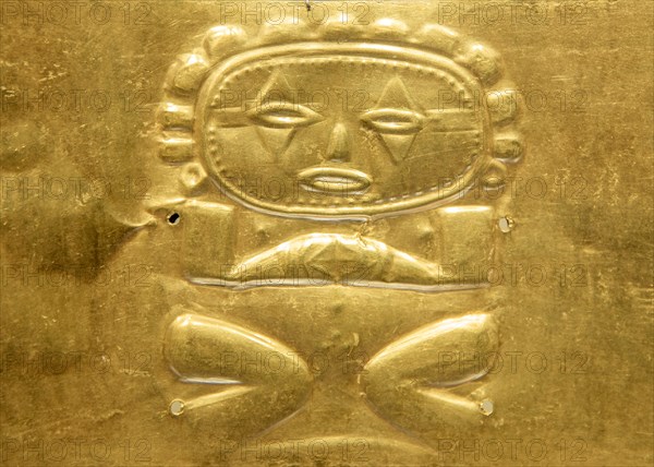 Ancient pre-Colombian artefact in the Gold Museum, Colombia, Bogota