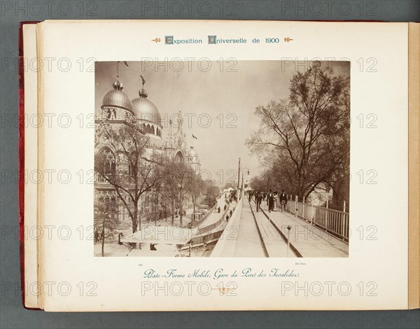 WORLD EXPO PARIS 1900 - PLATFORM MOBILE RAILWAY BRIDGE OF THE DISABLED Exposition Universelle Paris 1900. Plate-forme mobile, gare du pont des Invalides. Photographie de Neurdein Frères. Musée des Beaux-Arts de la Ville de Paris, Petit Palais.