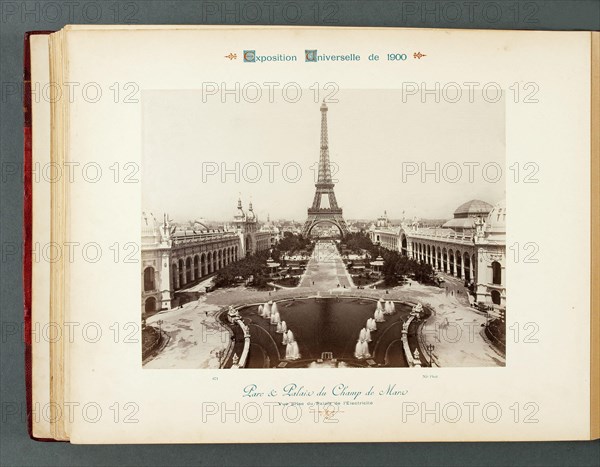 WORLD EXPO PARIS 1900 - PALACE PARK AND FIELD MARCH Exposition Universelle Paris 1900. Parc et palais du Champ de Mars - vue prise du Palais de l'Electricité. Photographie de Neurdein Frères. Musée des Beaux-Arts de la Ville de Paris, Petit Palais.